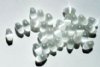 30 6x4mm White Fiber Optic Oval Beads